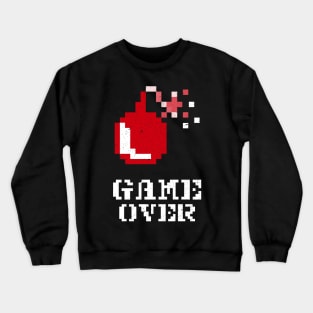 Game Over pixel art for gamers Crewneck Sweatshirt